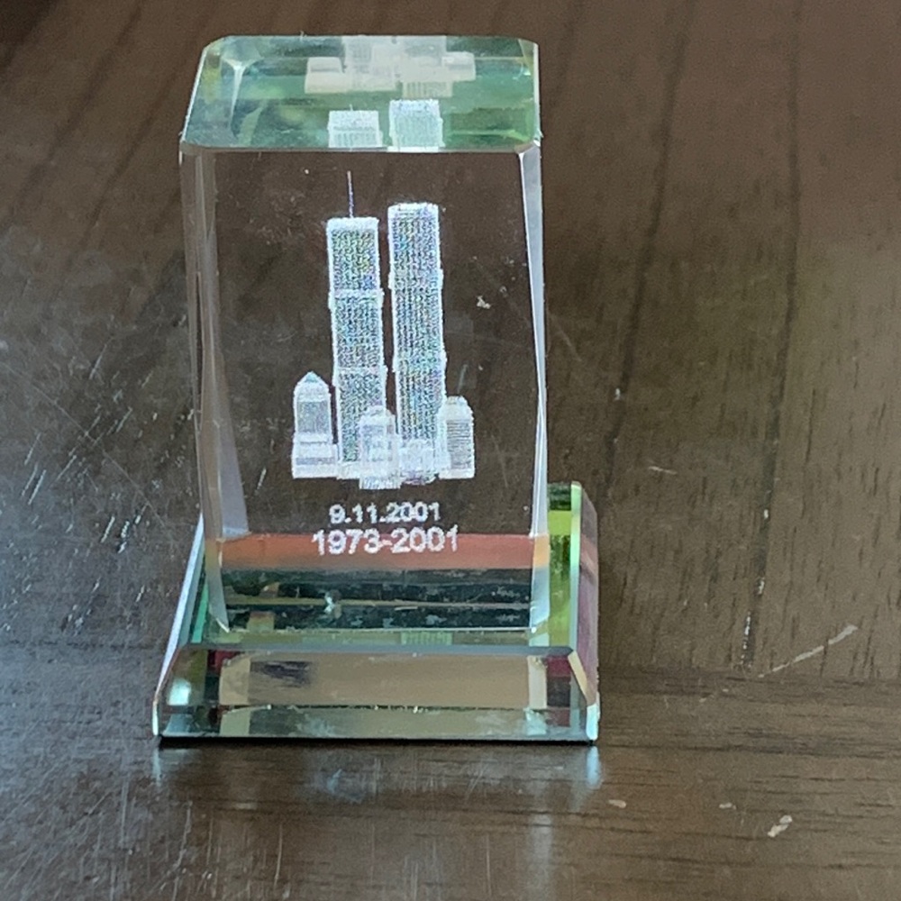 3D Laser Cut Crystal World Trade Center Tribute
